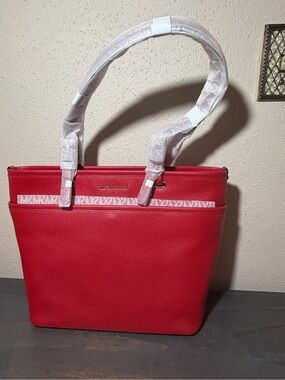 Michael Kors Bright Red Pebbled Leather Tote NWT